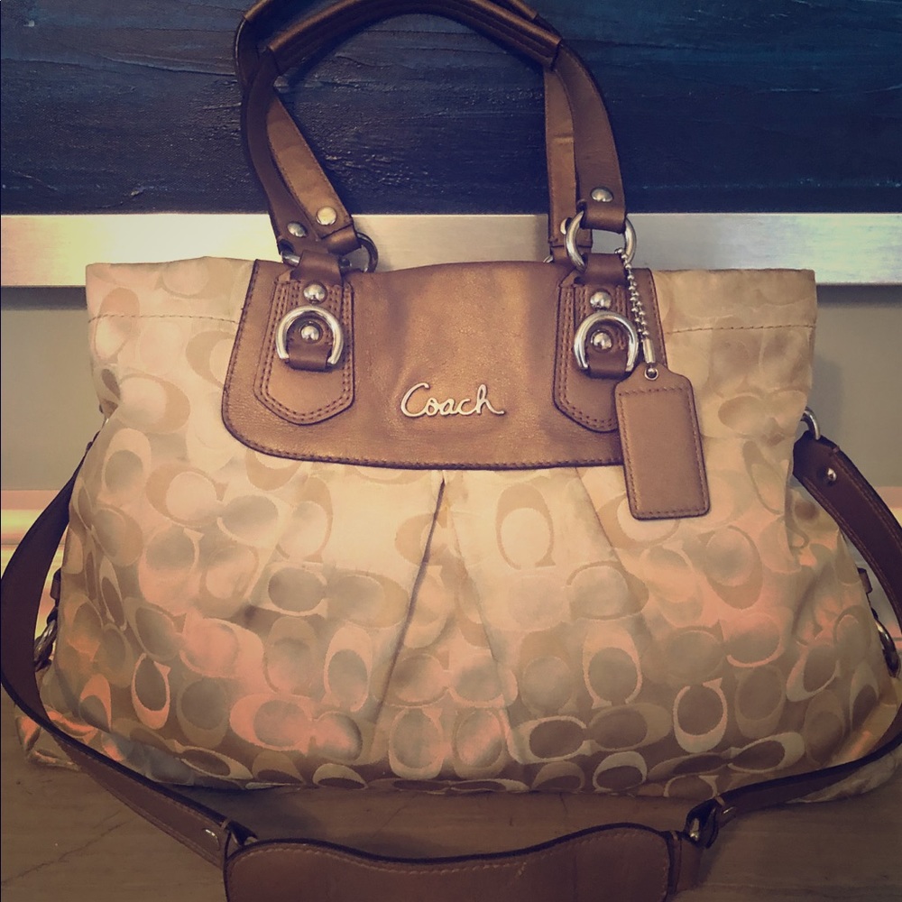 Coach Tan and Brown Satchel
